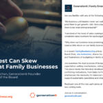 Part 1 of an article by Joseph Astrachan, titled 'Self Interest Can Skew Budgets at Family Businesses,' featuring a golden egg in a nest symbolizing financial management.