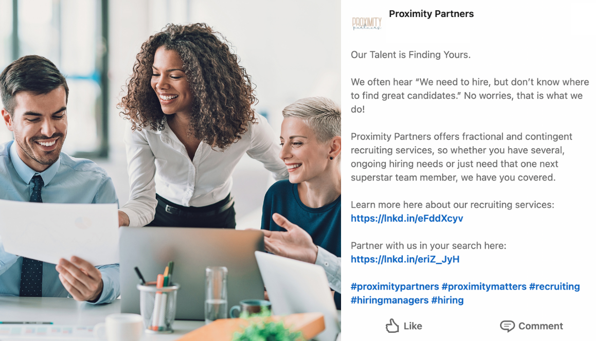 Proximity Partners Social Media Post