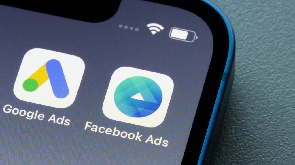 Facebook Ads Manager and Google icons