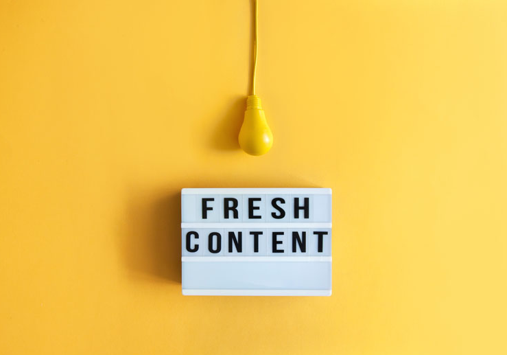 Fresh content message box with lightbulb